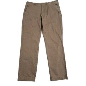 J Crew Mens 35x32 Chino Pants Khaki Dress Tan Beige Straight Leg Stretch